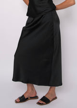 Alicent Satin Skirt | Black