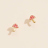 Mushroom Earrings | Gold