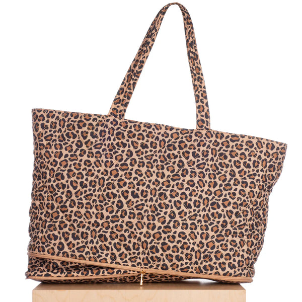 Quilted Expandable Tote | Leopard