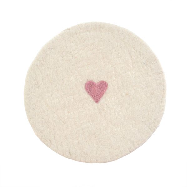 Felt Heart Round Placemat - FINAL SALE