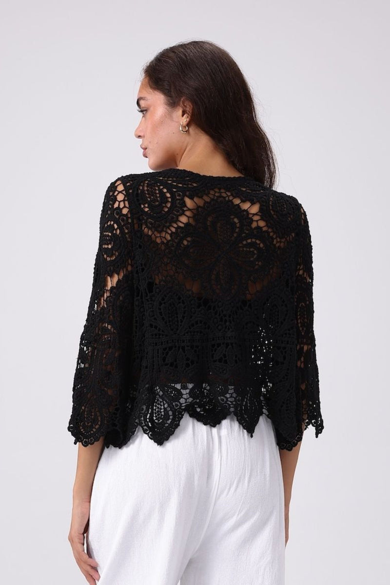 Maren Crochet Top | Black