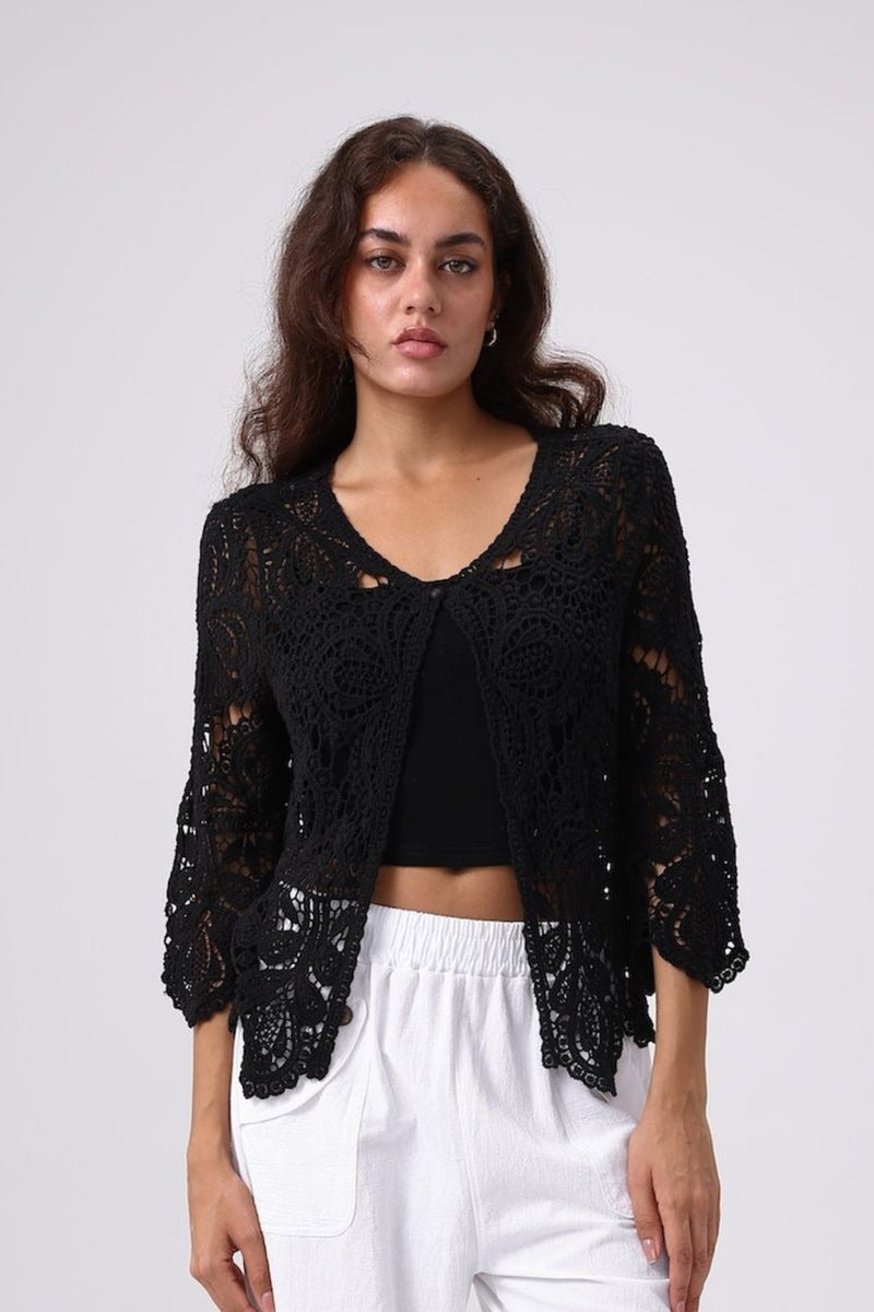 Maren Crochet Top | Black