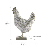Metal Standing Rooster | Sage & White