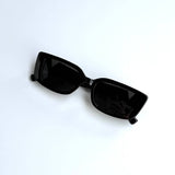 Cat Eye Slim Sunglasses | Gold Accent Black