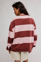 Classic Stripe Crew Wide | Strawberry Wine Combo