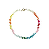 Ombre Resin Oval Disk Beaded Necklace | Candy Marbled