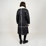 Nila Double Breasted Coat | Black & Cream - FINAL SALE