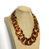 Acrylic Chunky Link Chain Necklace | Amber
