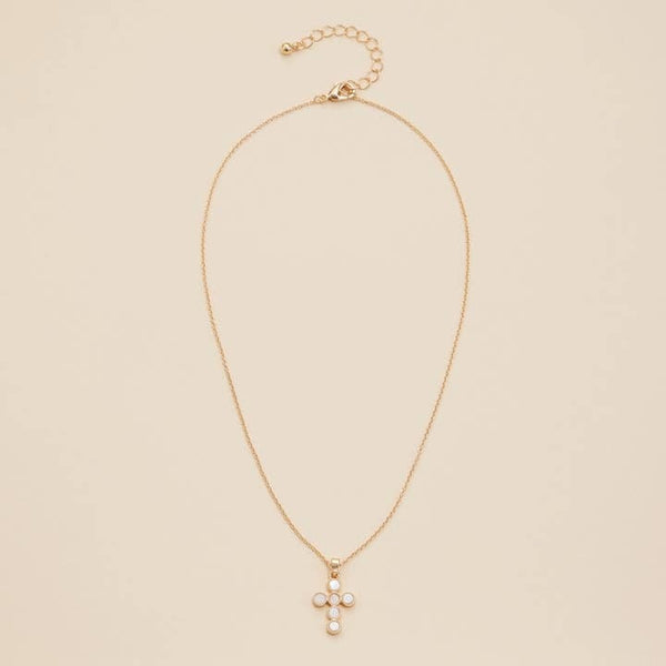 Shell Cross Necklace | Gold