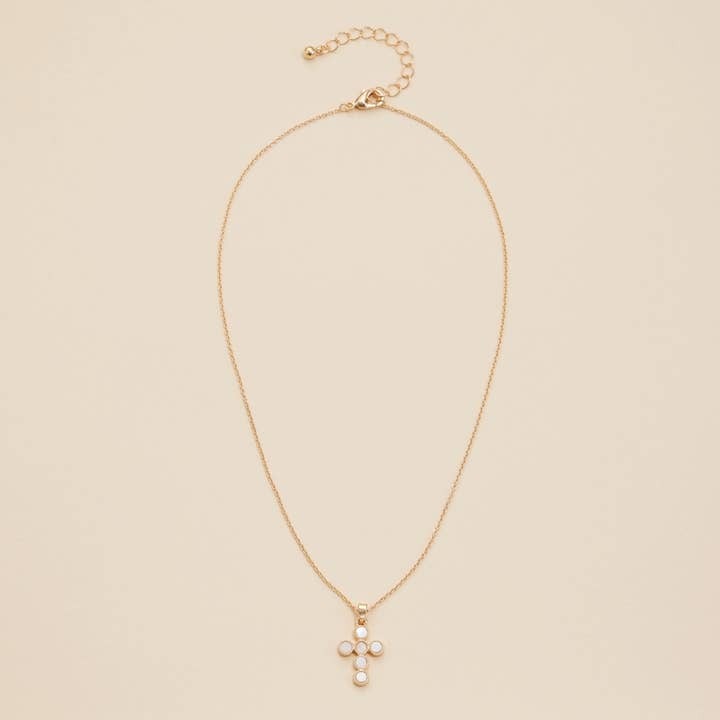 Shell Cross Necklace | Gold