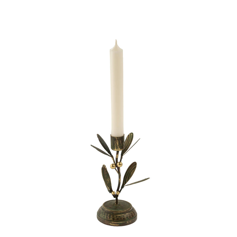 Golden Mistletoe Candle Holder | Small