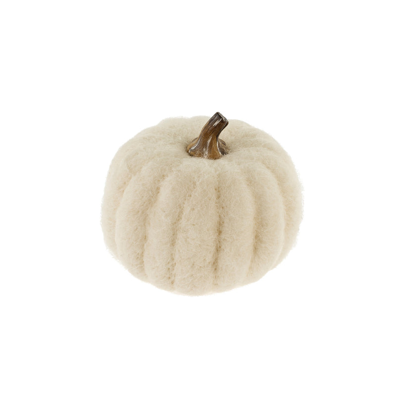 Medium Felt Pumpkin | White - FINAL SALE