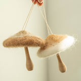 Felt Mushroom Ornament | Brown & White