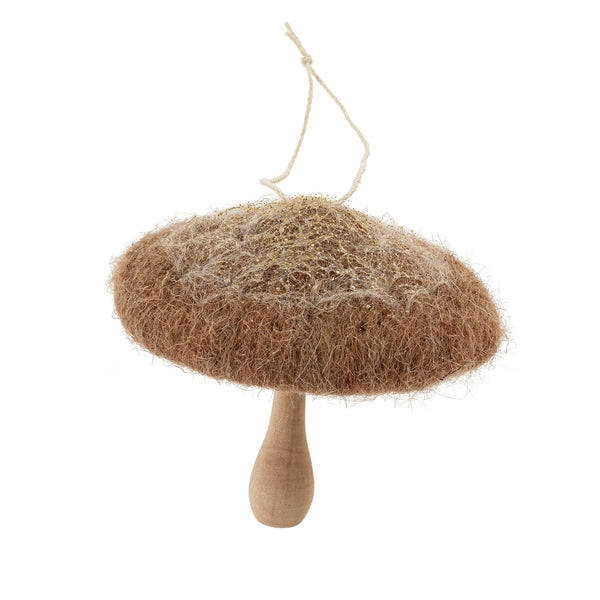 Felt Mushroom Ornament | Brown