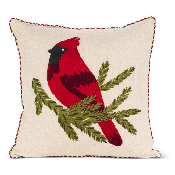 Cardinal On Branch Cushion | 17x17