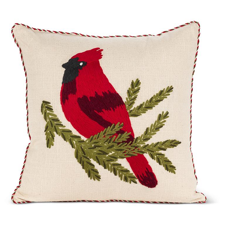 Cardinal On Branch Cushion | 17x17