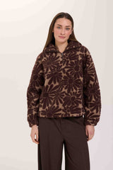 Daisy 1/4 Zip Fleece Jacket | Brown