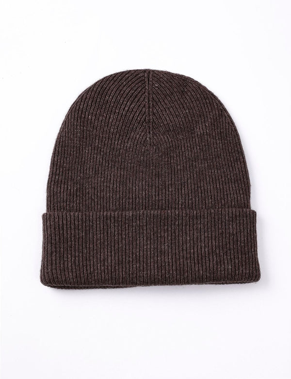 Ribbed Cuff Beanie | Brown