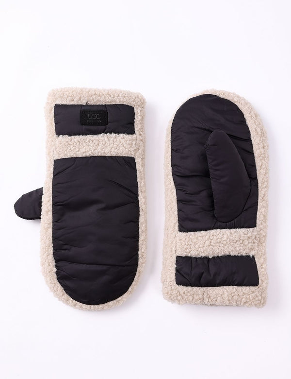 Sherpa Mittens | Black/Cream