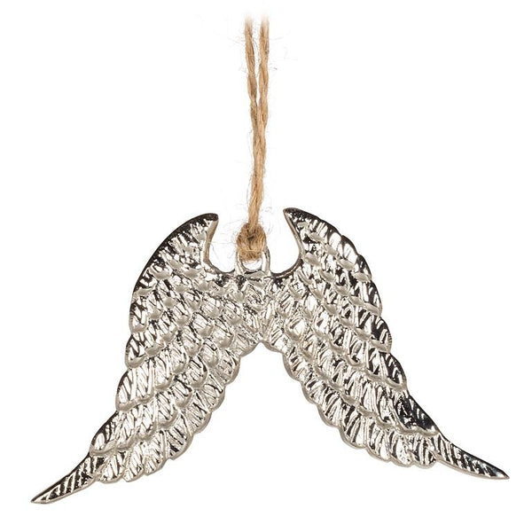 Silver Angel Wings Ornament