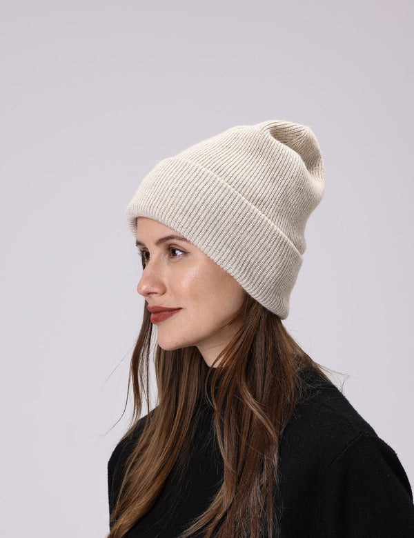 Ribbed Cuff Beanie | Cream