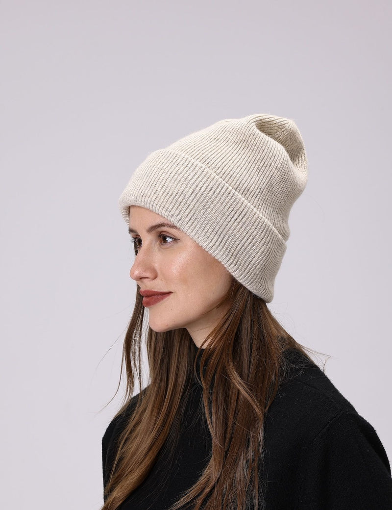 Ribbed Cuff Beanie | Cream