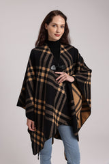 Sidney Poncho | Black/Camel