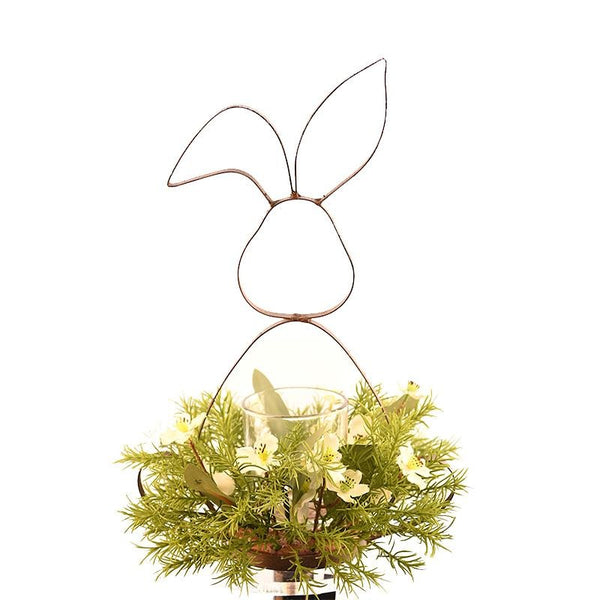 Floral Bunny Candleholder