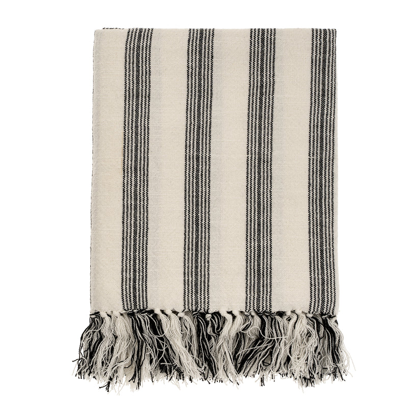 French Stripe Hammam Bath Towel | Black