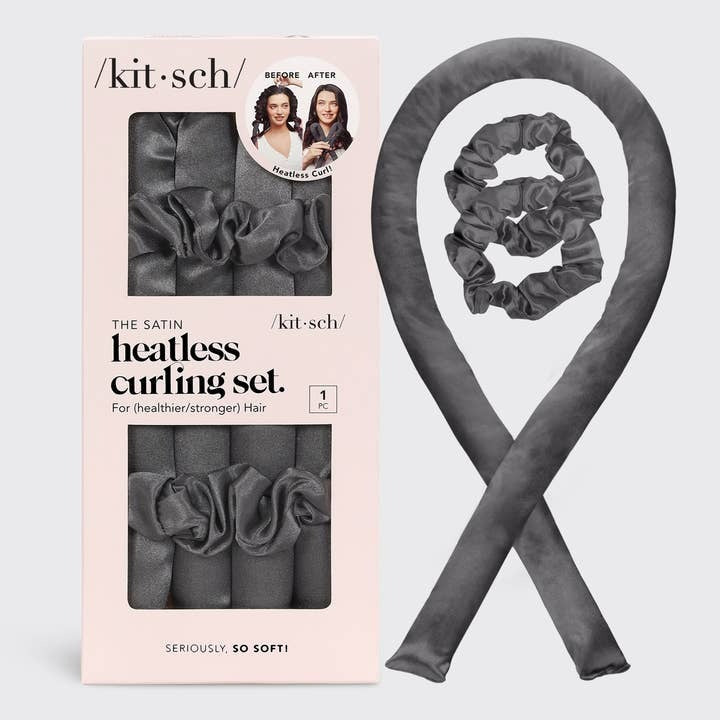 Satin Heatless Curling Set | Charcoal