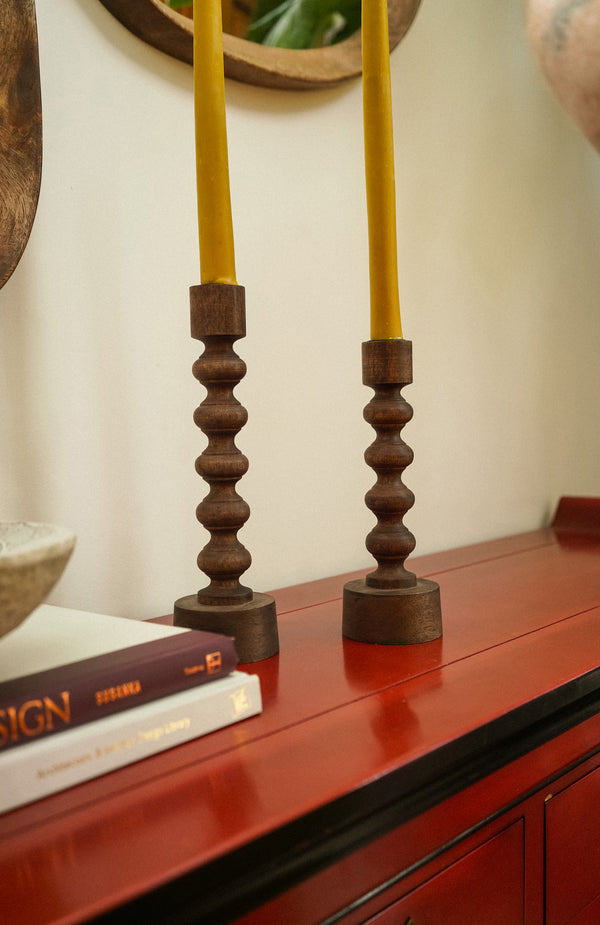 Woodspun Candle Holder | Large