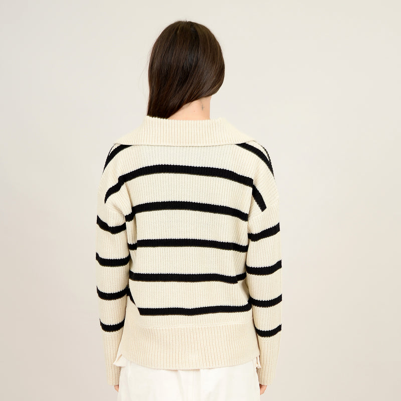 Anfisa Stripe Pullover | White Beach
