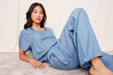 Stacia Cargo Pants | Mid Blue Denim - FINAL SALE