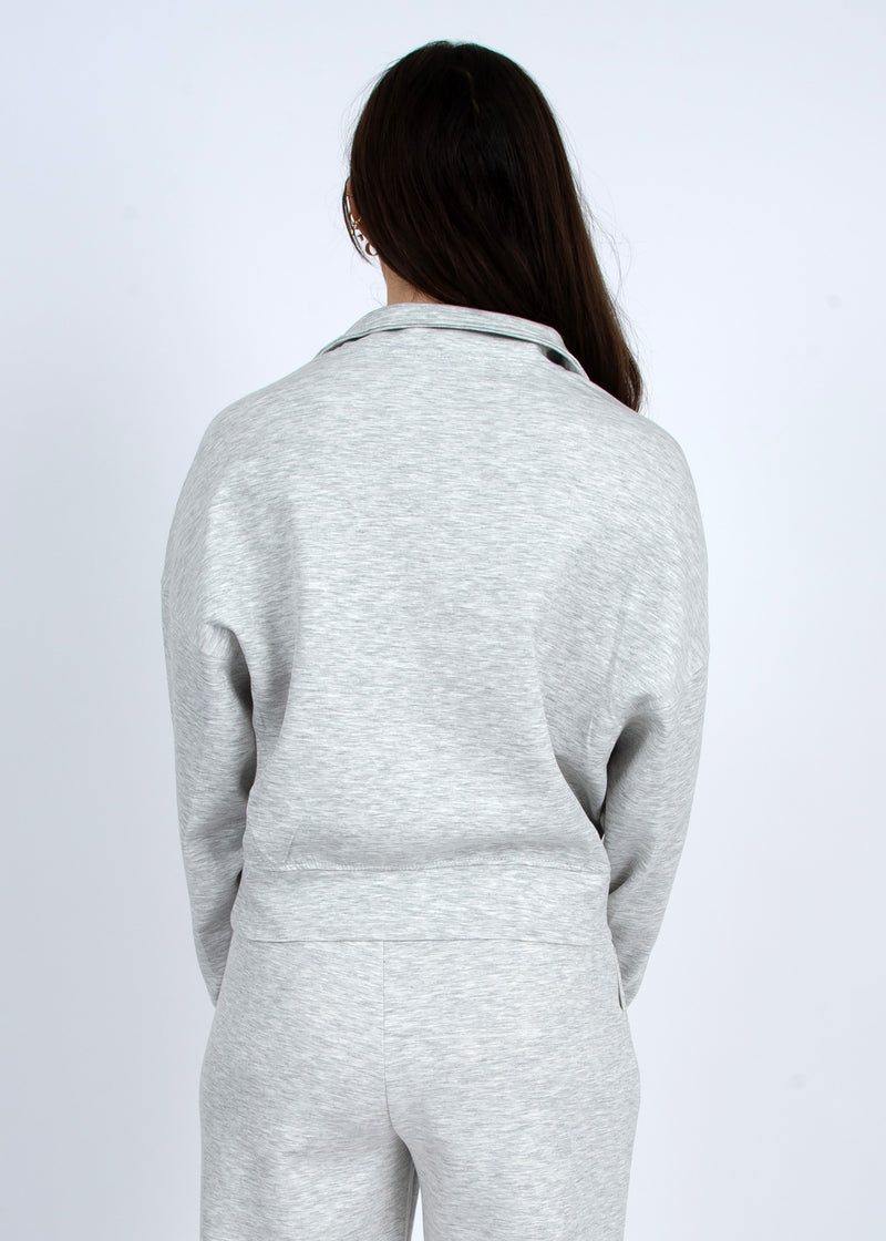 Mailyn Half-Zip Pullover | Light Grey Melange