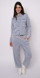 Nara Denim Look Jacket | Light Ash Blue