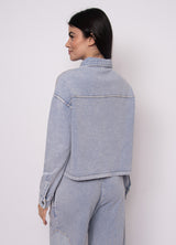 Nara Denim Look Jacket | Light Ash Blue