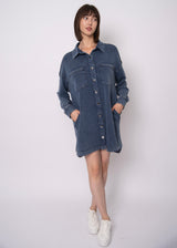 Tiffany Shirt Dress | Denim Blue