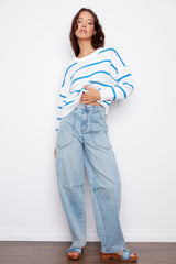 Thalassa Pullover | Royal Blue Stripe