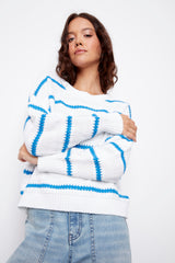Thalassa Pullover | Royal Blue Stripe