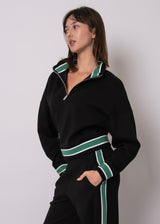 Mailyn Half-Zip Pullover | Black/Green