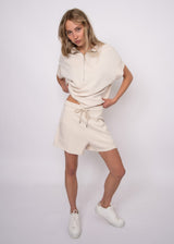 Dua Half Zip Top | Stone