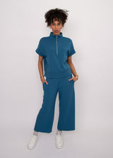 Dua Half Zip Top | Border Blue
