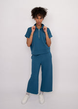 Dua Half Zip Top | Border Blue