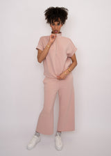 Dua Half Zip Top | Shell Pink