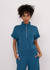 Dua Half Zip Top | Border Blue