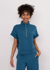 Dua Half Zip Top | Border Blue