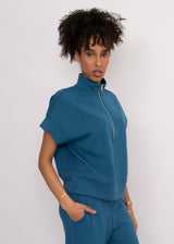 Dua Half Zip Top | Border Blue
