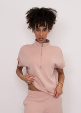 Dua Half Zip Top | Shell Pink