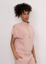 Dua Half Zip Top | Shell Pink