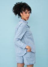 Sherlyn Denim Shirt | Stone Wash Blue